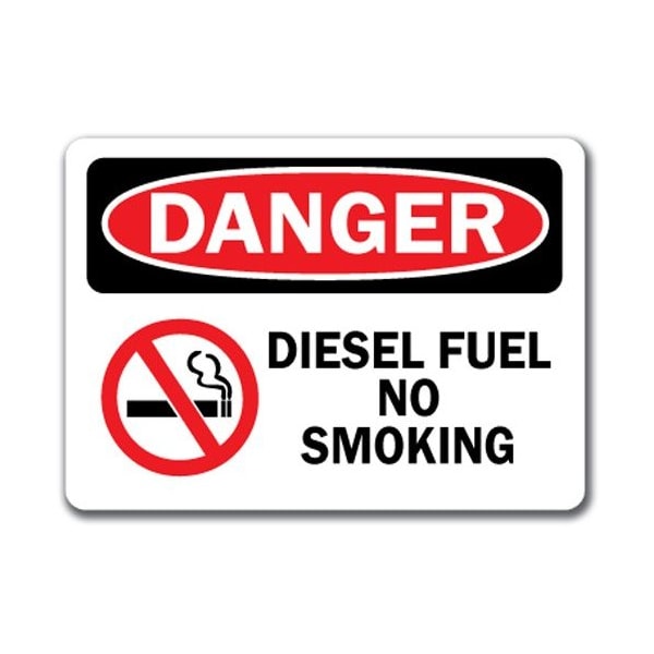 Signmission Danger Sign-Diesel Fuel No Smoking W/ Graphic-10in x 14in OSHA, 10" L, 14" H, DS-No Smoking Diesel DS-No Smoking Diesel - main